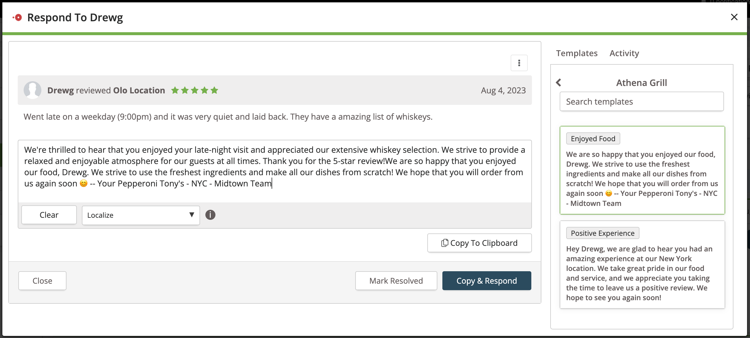 Reviews - Inbox - Dynamic Text Result.png
