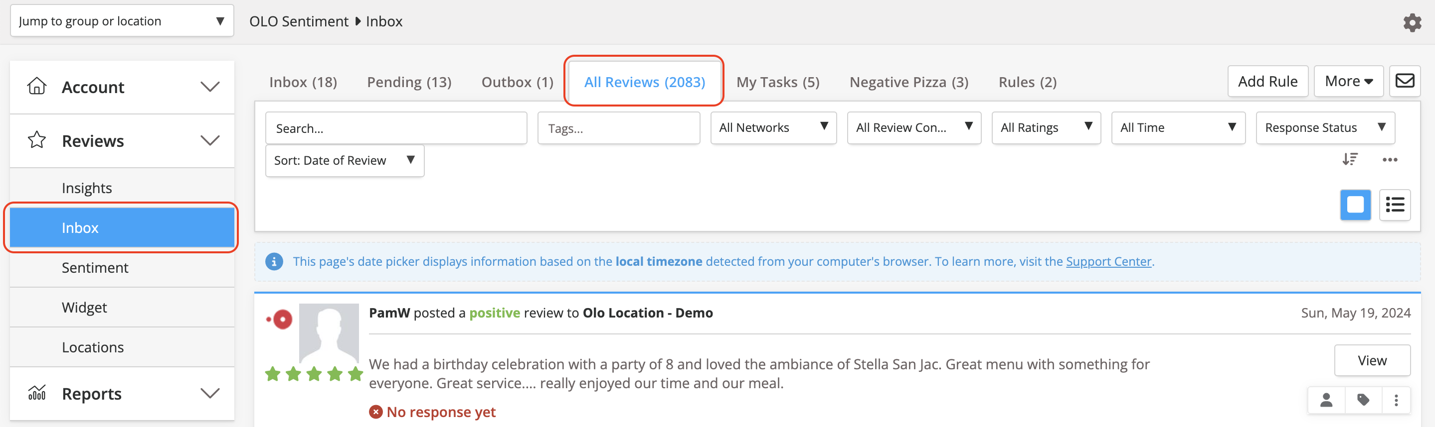 Olo Sentiment - Auto Respond - Viewing Responses.png